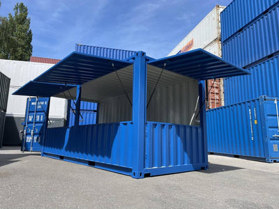 CONTENEDOR DE BAR AZUL DE 20 PIES